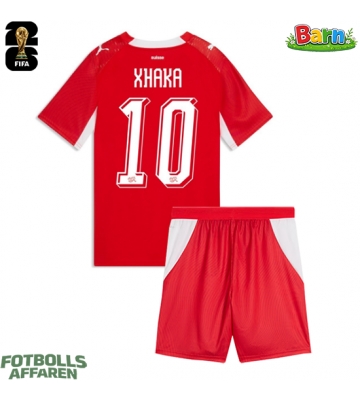 Schweiz Granit Xhaka #10 Hemmaställ Barn VM 2026 Kortärmad (+ Korta byxor)